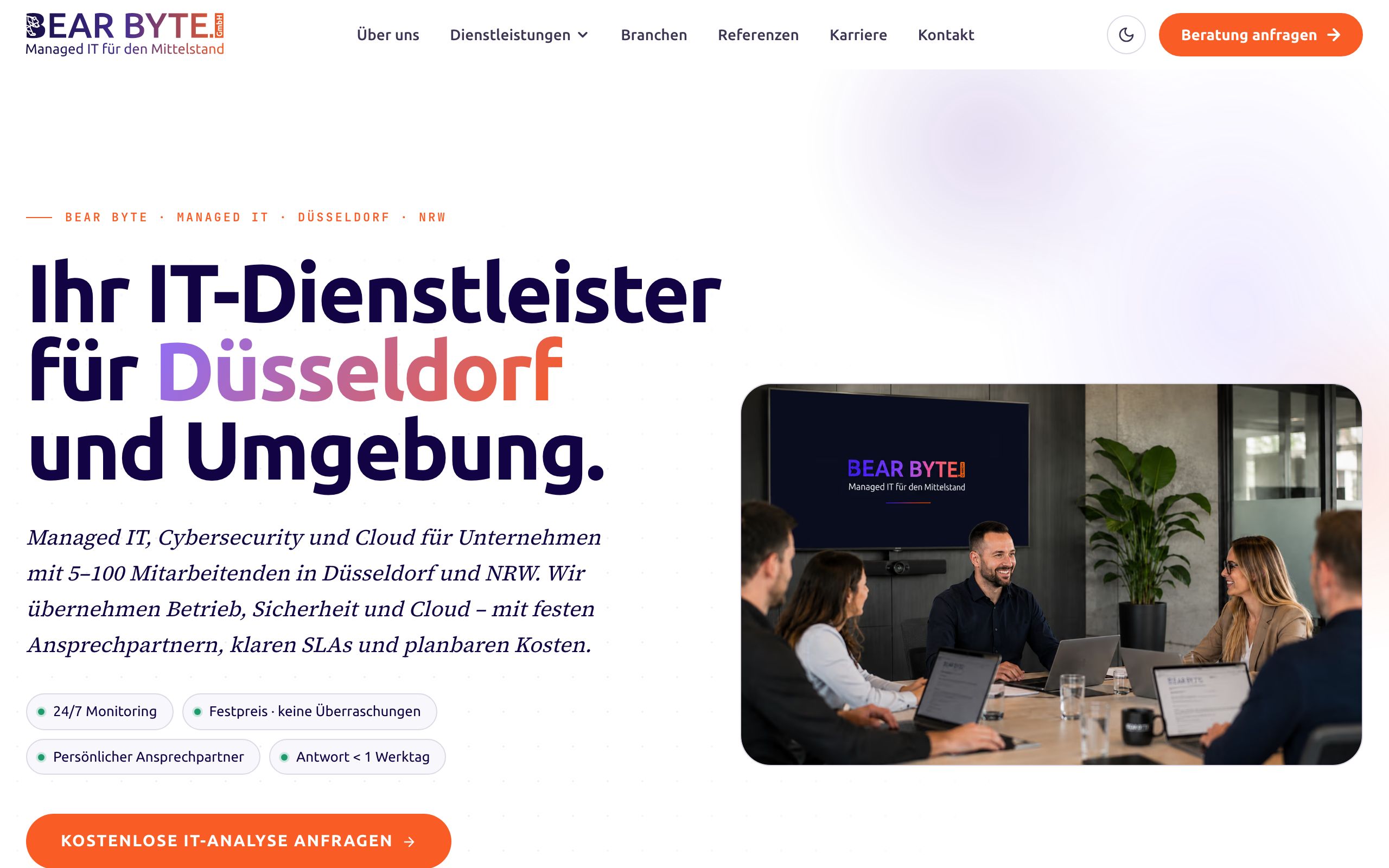 Screenshot der Website von BEAR BYTE GmbH