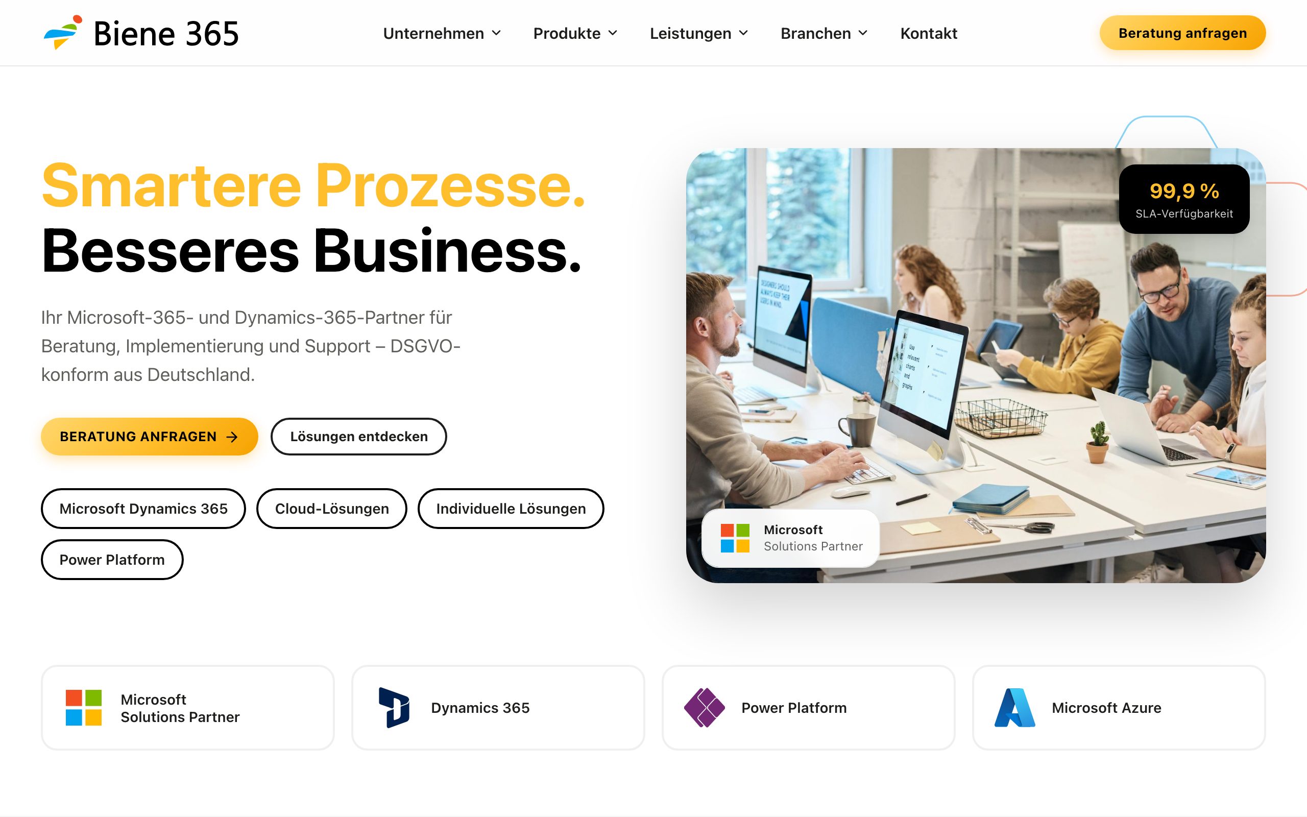 Screenshot der Website von Biene 365