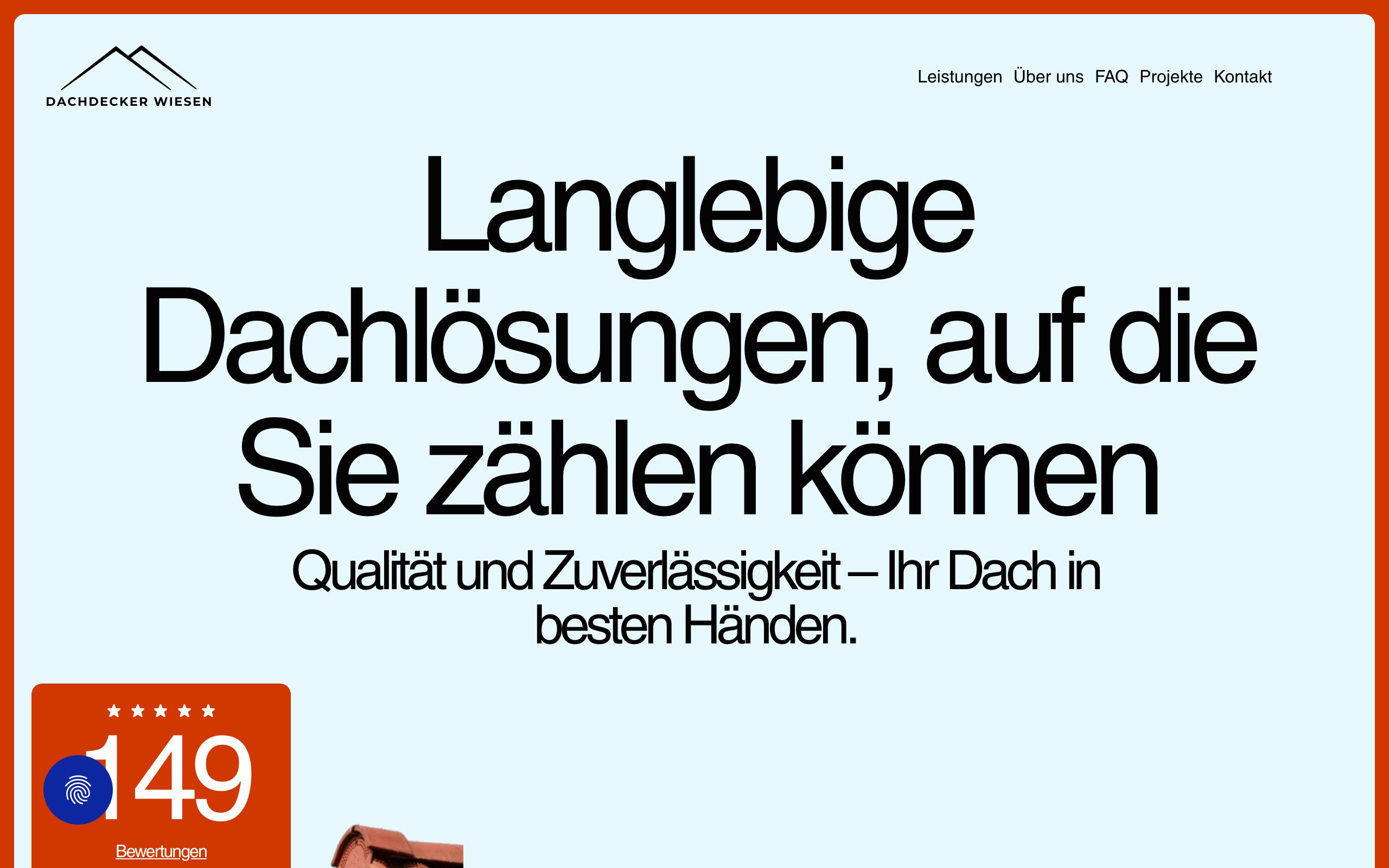 Screenshot der Website von Dachdecker Solingen